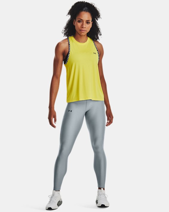 Women's HeatGear® Branded Waistband Leggings, Blue, pdpMainDesktop image number 2